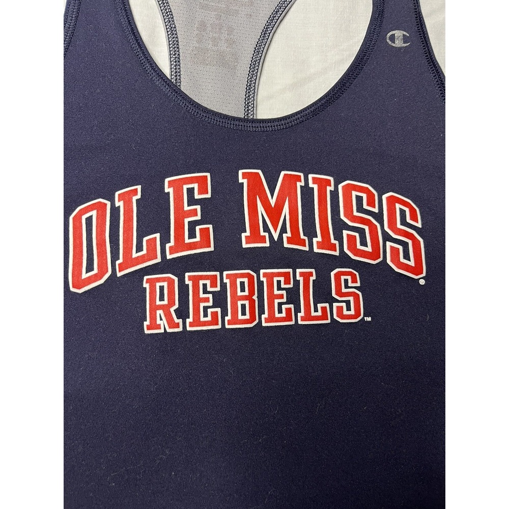 Champion Tank Top Shirt Women's Blue Ole Mis Rebels Vapor Sleeveless - Picture 2 of 6